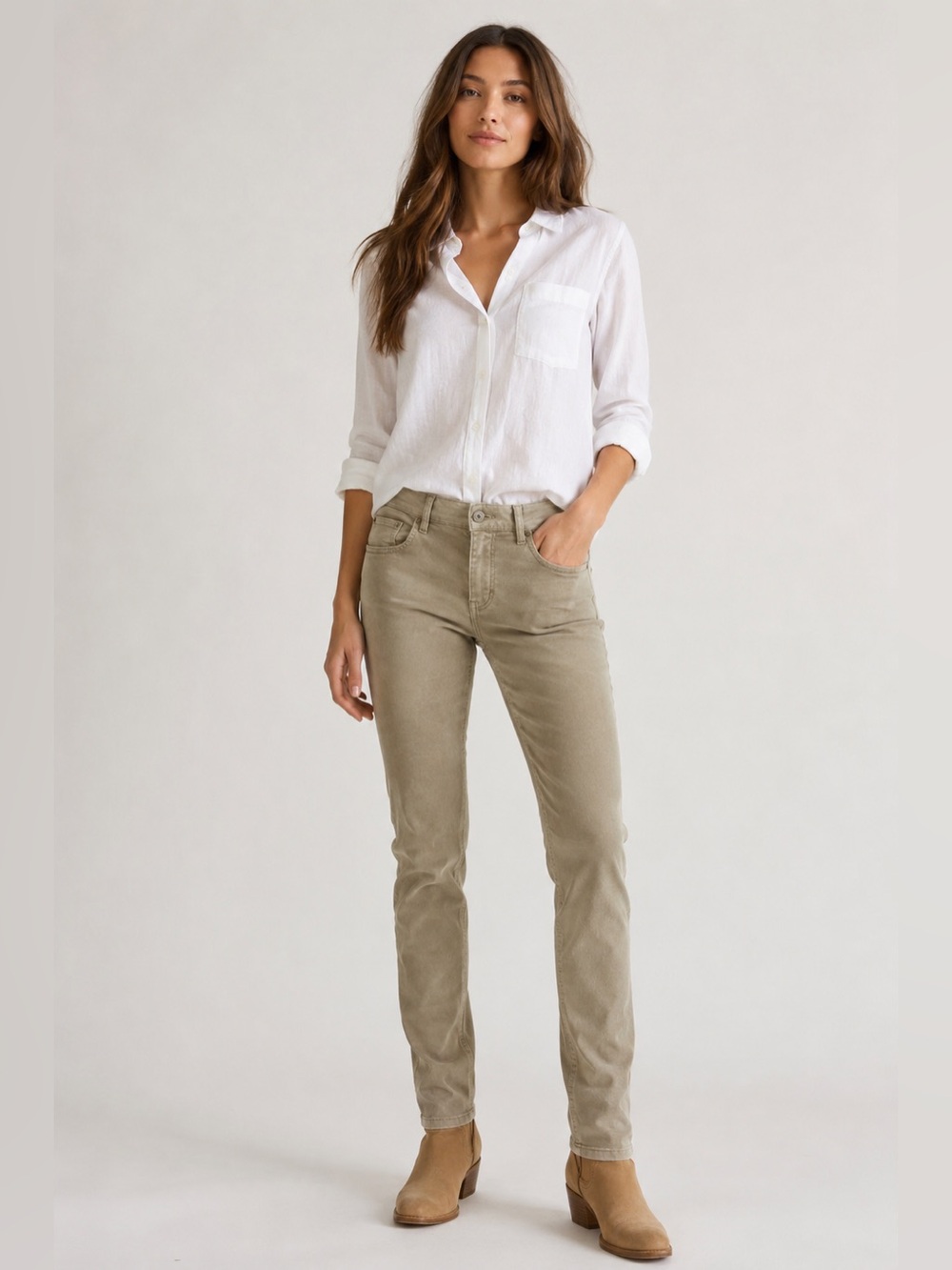 Helmut Lang USA Beige Peached Cotton Skinny Pants Size 28 Minimalist Capsule